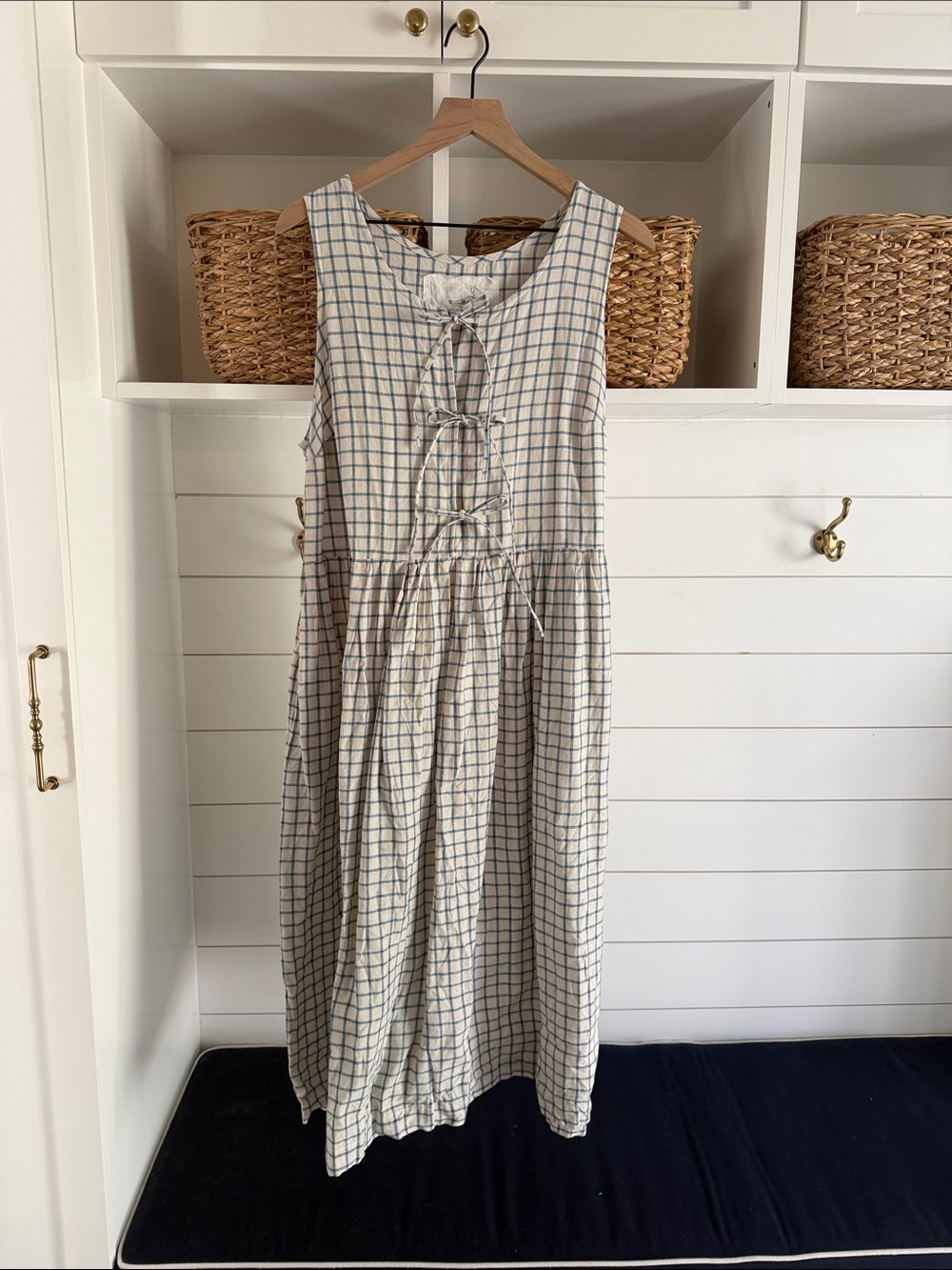 notPerfectLinen Edam Dress- Indigo Grid